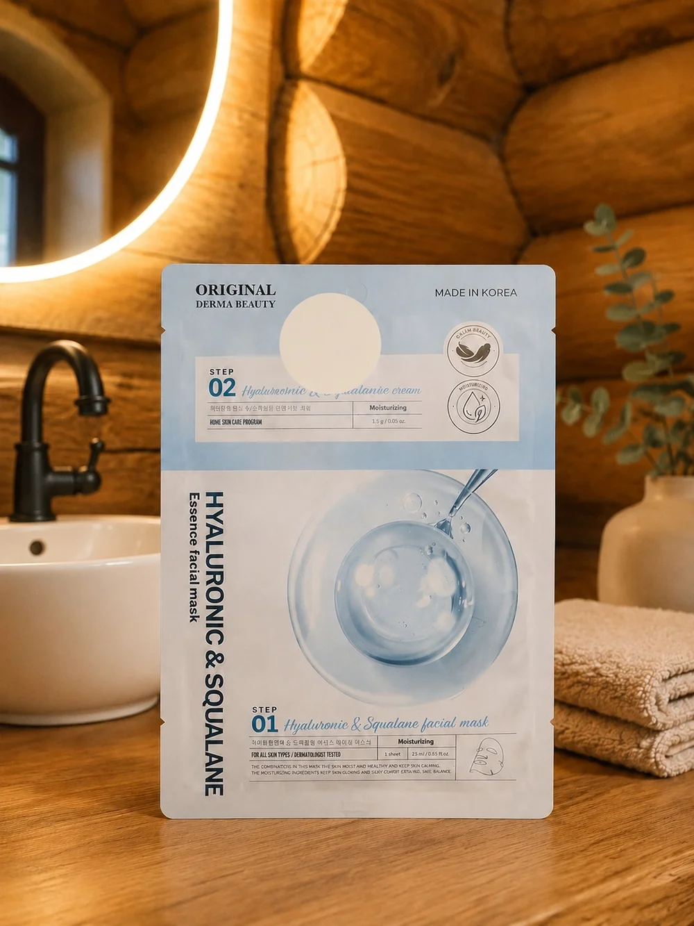 Hyaluronic & Squalane Facial Mask - Light Blue